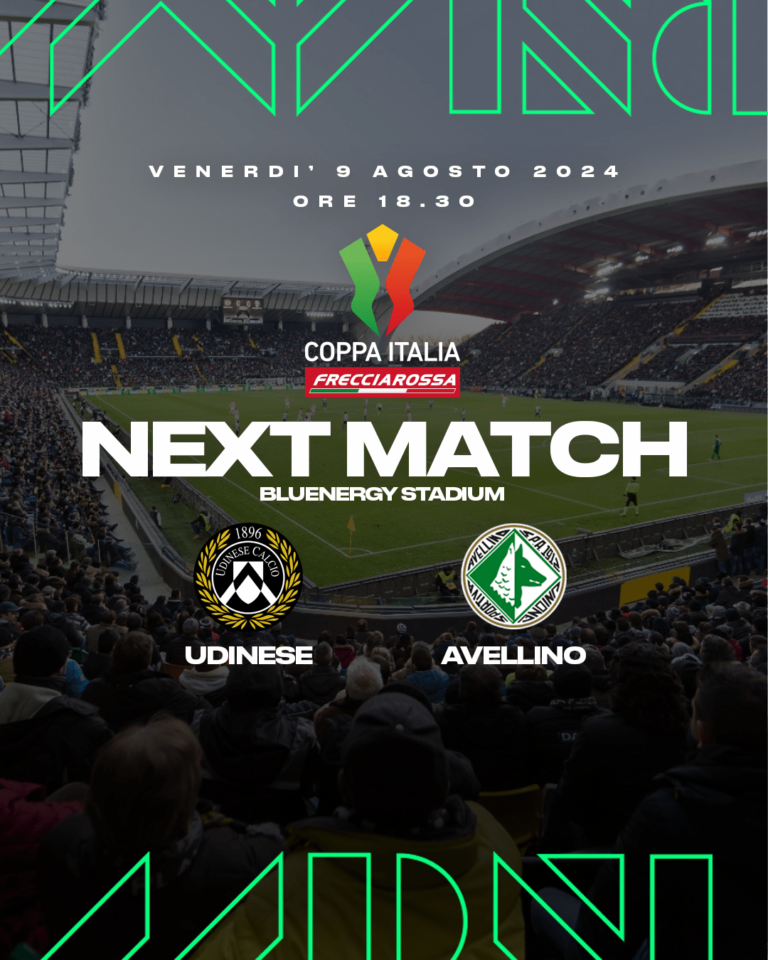 Udinese-Avellino: attiva la prevendita per il settore ospiti