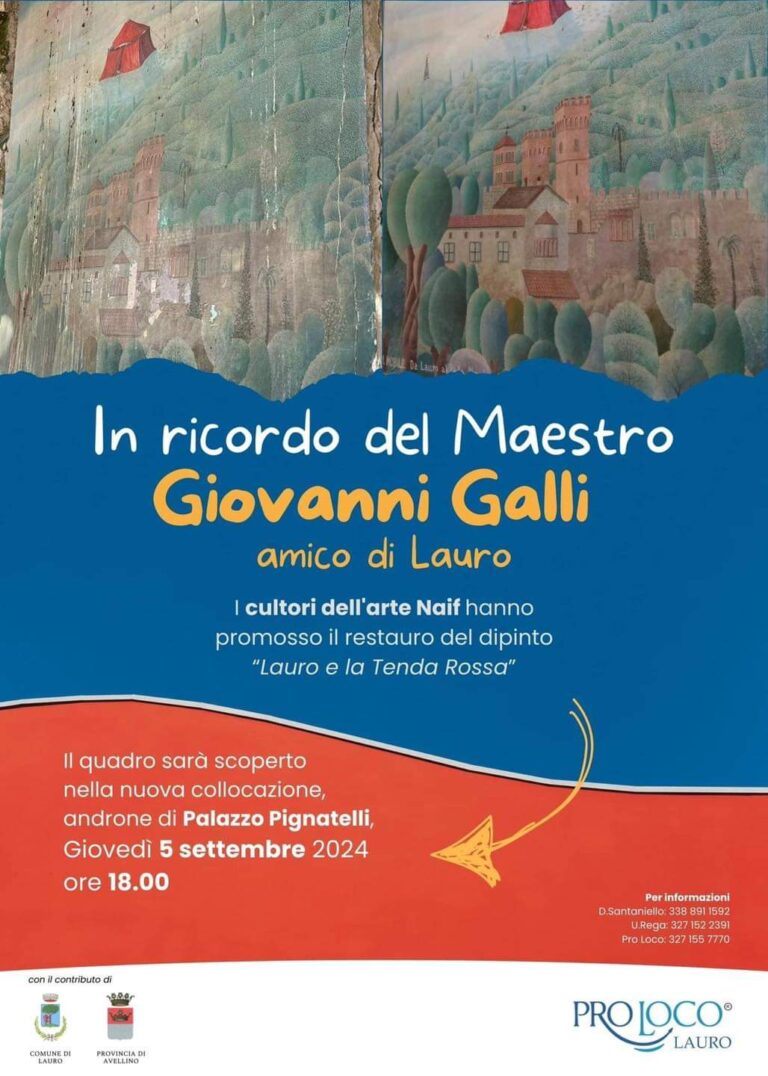 Il naifs del maestro Galli restaurato grazie a Comune, Proloco, Provincia e privati