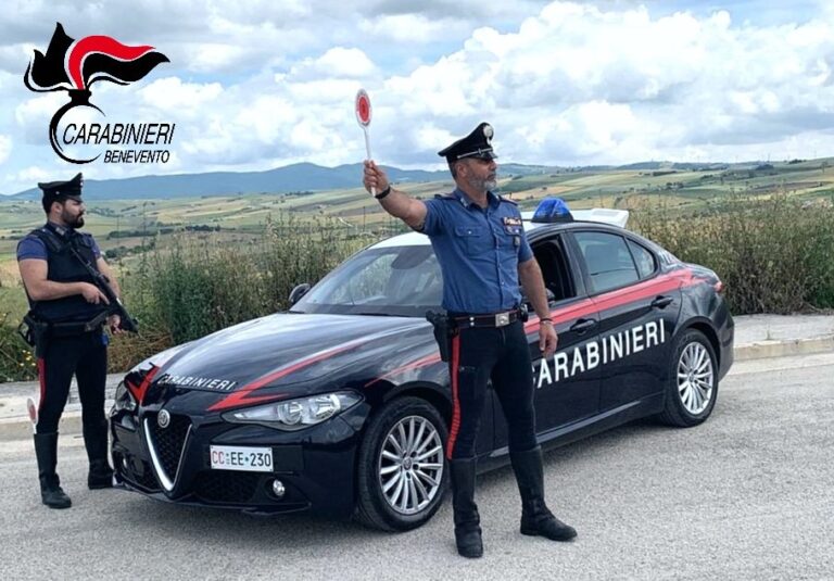 Controlli dei Carabinieri in Val Fortore nel weekend: patenti ritirate, sanzioni e sequestri amministrativi