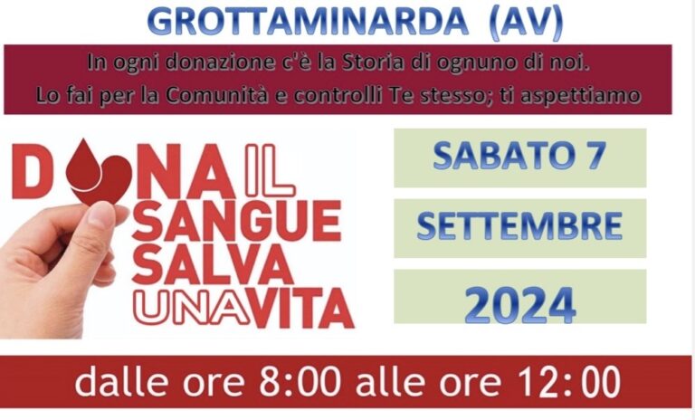 Grottaminarda, sabato giornata dedicata alla donazione del sangue