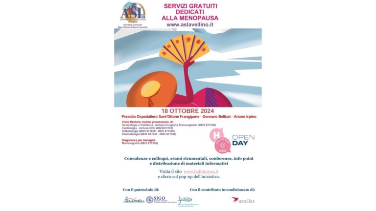 GIORNATA MONDIALE DELLA MENOPAUSA  VISITE ED ESAMI GRATUTI ALL’OSPEDALE DI ARIANO IRPINO  IN COLLABORAZIONE CON FONDAZIONE ONDA