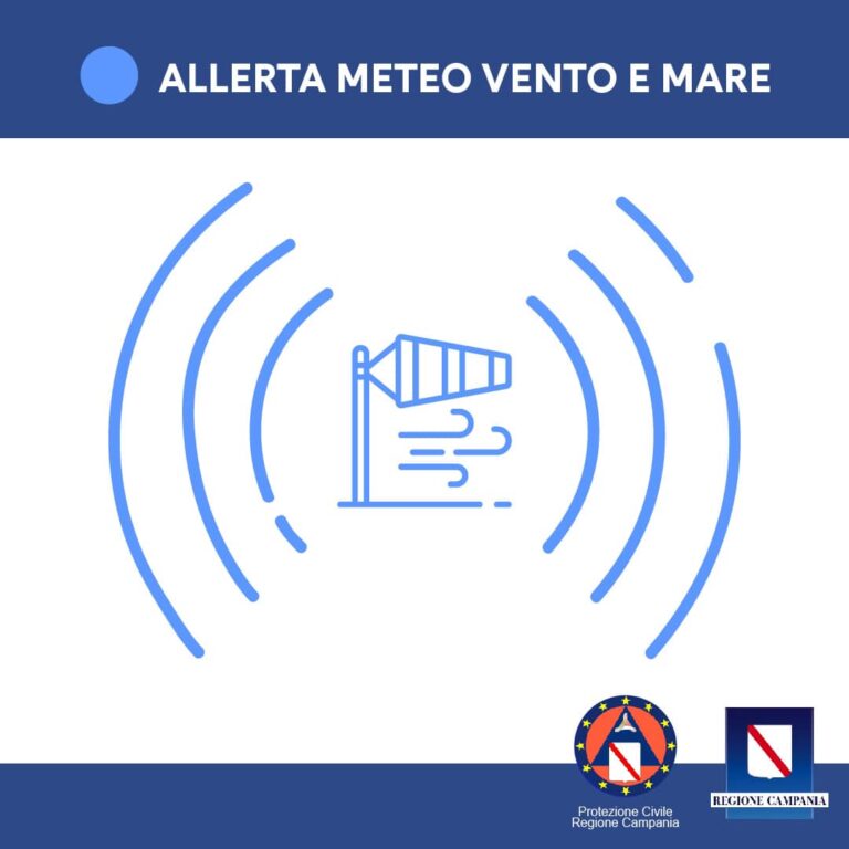 Allerta meteo in Campania: vento forte fino a venerdì