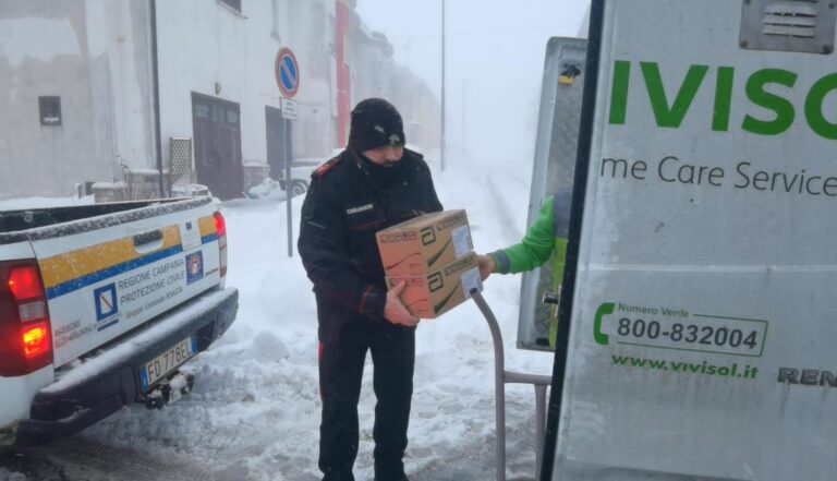 Neve, farmaci agli anziani a Bisaccia: ci pensano Carabinieri e Protezione Civile