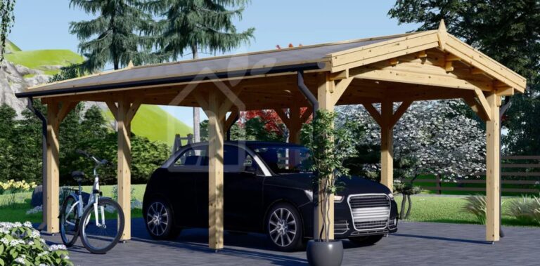 Tettoie in legno per le auto contro l’aumento degli eventi estremi