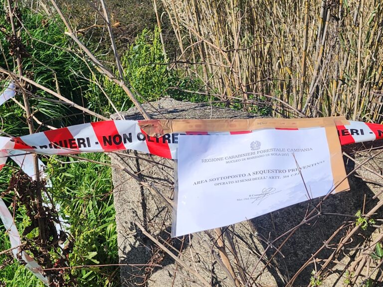 FOTO/ Vasca di raccolta post frana sequestrata dai Carabinieri Forestali a Quindici