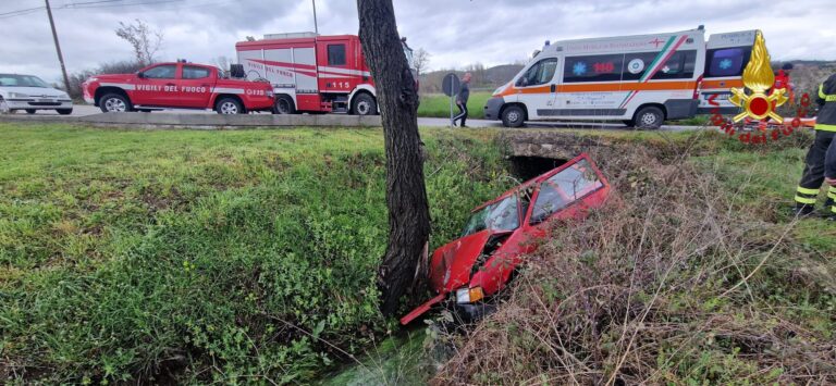 Auto finisce fuori strada: ferita una donna