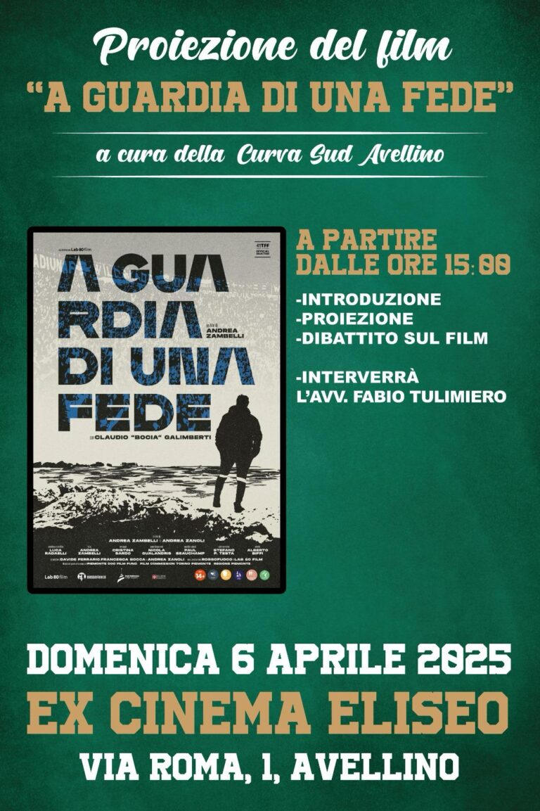 Curva Sud, all’ex Eliseo la proiezione del docu-film “A Guardia di una Fede”