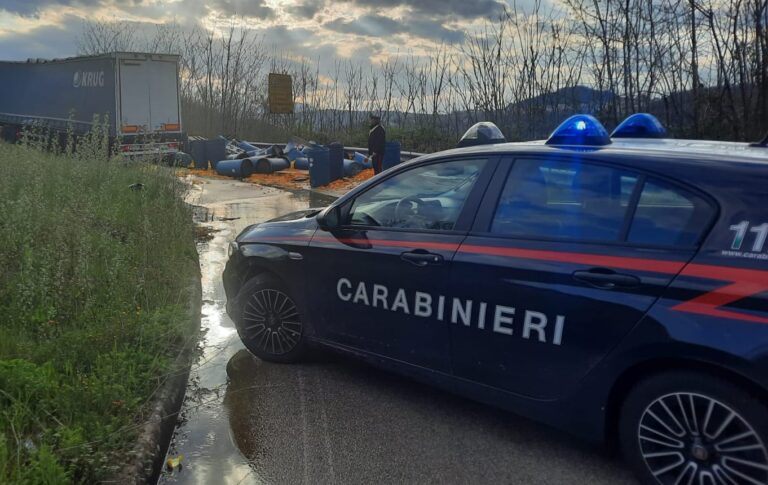 Camion perde il carico di frutta sulla SP 261: intervengono i Carabinieri