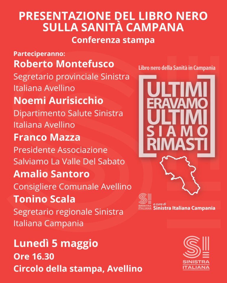 Sinistra Italiana, lunedì presentazione del Libro nero della Sanità in Campania