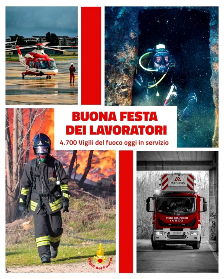 1° Maggio: Buona Festa dei Lavoratori dai 4700 Vigili del Fuoco in servizio oggi