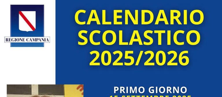 Campania, approvato il calendario scolastico 2025/2026: si parte il 15 settembre