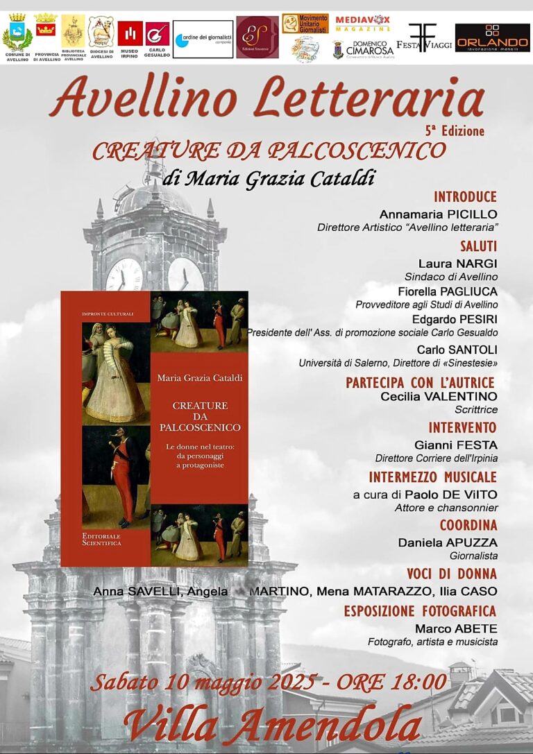 “Creature da palcoscenico” di Cataldi, inaugura la V° edizione di Avellino Letteraria