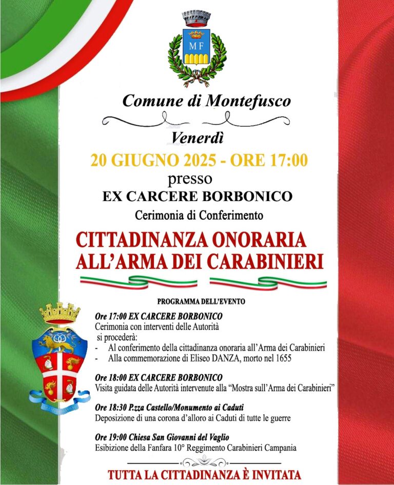 Montefusco rende omaggio all’Arma dei Carabinieri