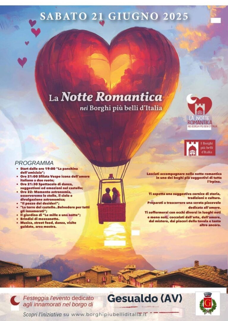 Gesualdo si accende di emozioni: il 21 giugno arriva “La Notte Romantica”