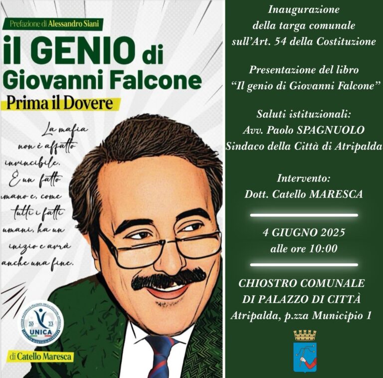 “Il Genio di Giovanni Falcone – Prima il Dovere” arriva ad Atripalda