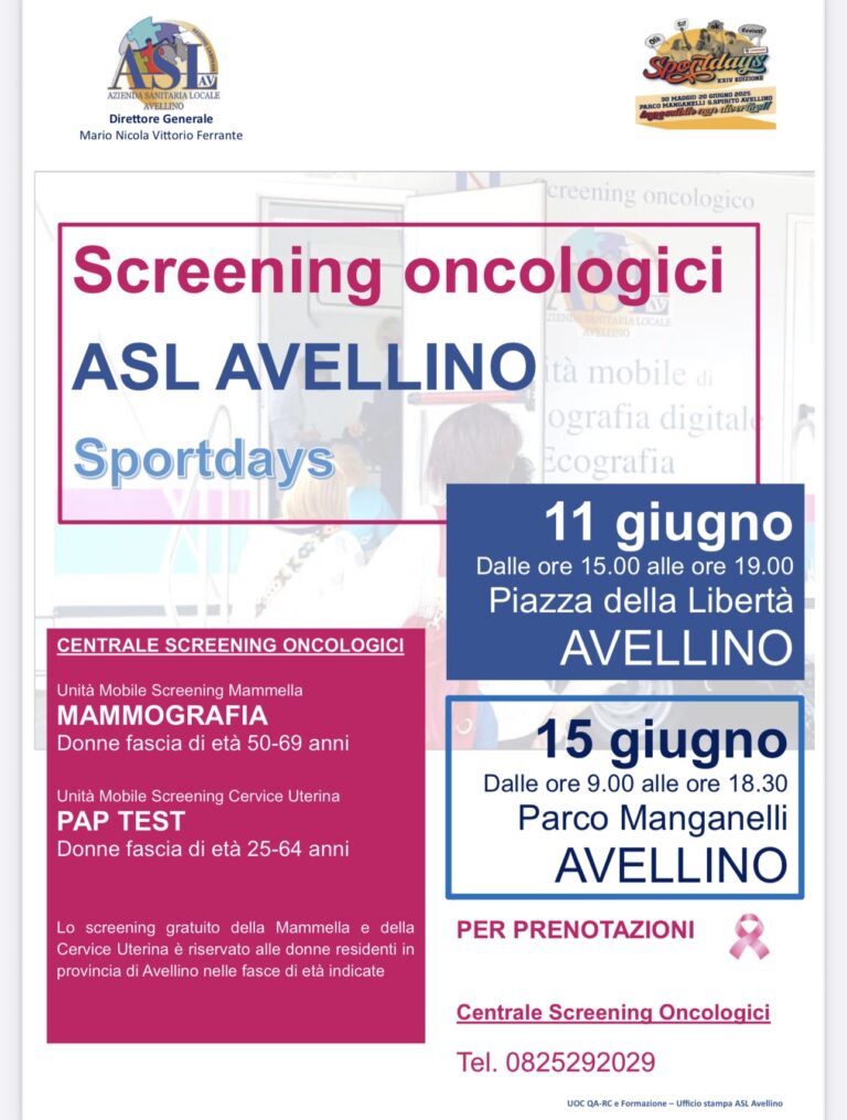 Sport e salute, l’ASL partecipa a Sportdays con gli screening oncologici