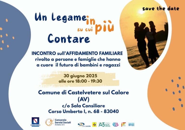 Un abbraccio per minori fragili e in difficoltà: a Castelvetere si parla di affidamento familiare