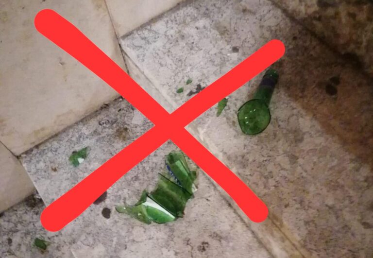 Divieto vetro e raccomandazioni contro la vendita di bevande alcoliche ai minori