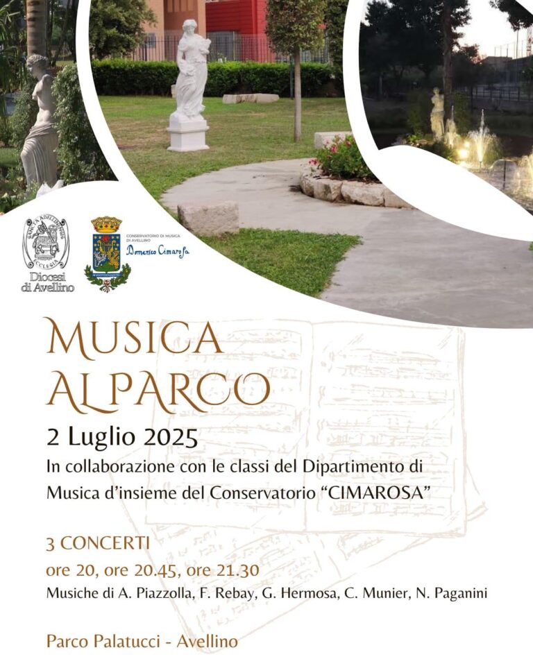 Il 2 luglio torna “Musica al Parco” con tre concerti nel Parco Palatucci