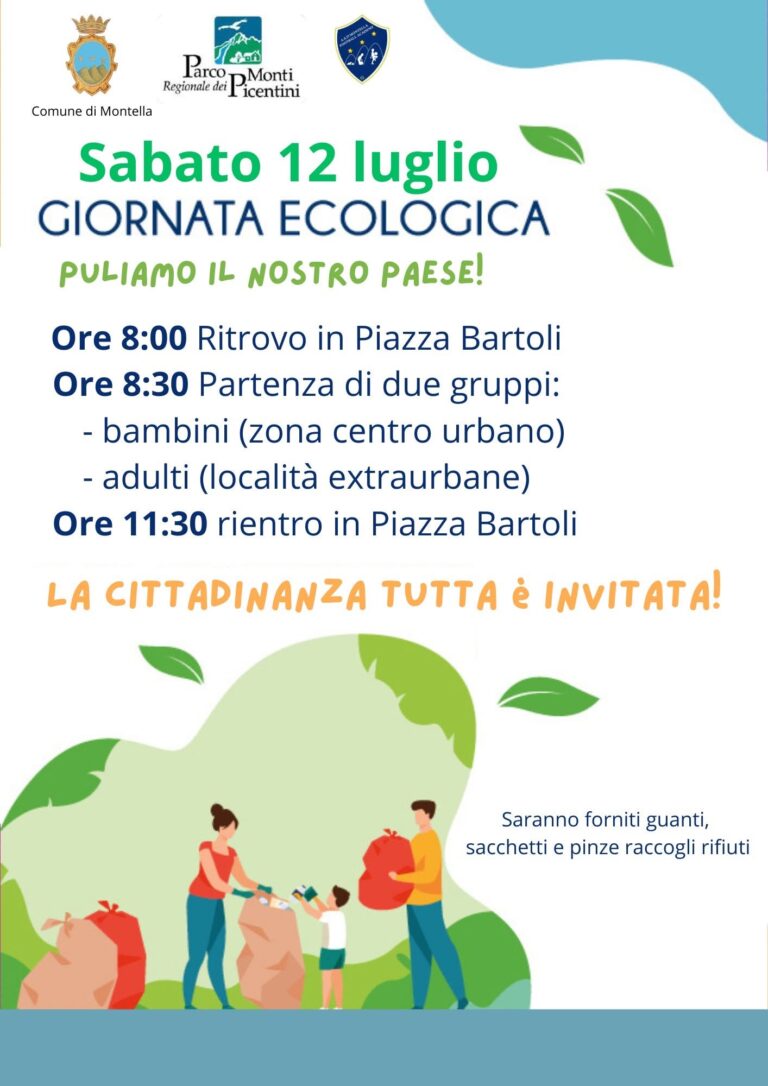 Pulizia e partecipazione: sabato 12 luglio la Giornata Ecologica a Montella