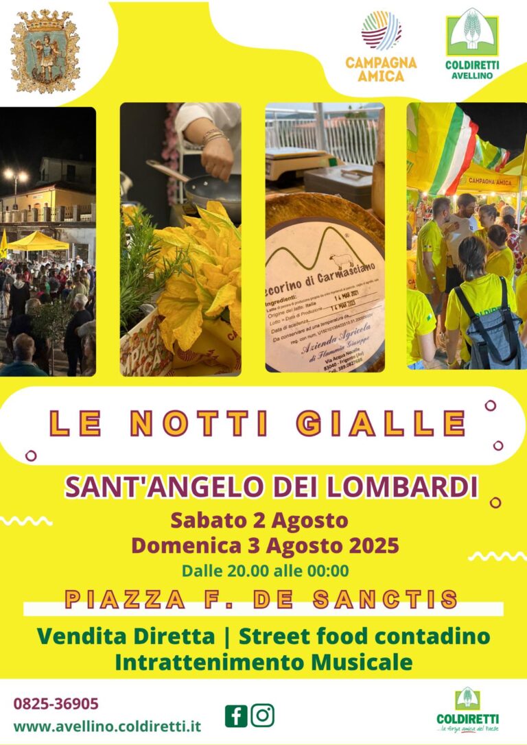 Cibo, cultura popolare e musica: arrivano le Notti Gialle a Sant’Angelo dei Lombardi