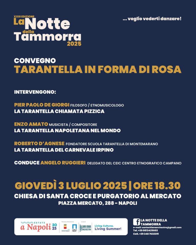 Notte della Tammorra: Roberto D’Agnese e la tarantella del carnevale irpino a Napoli