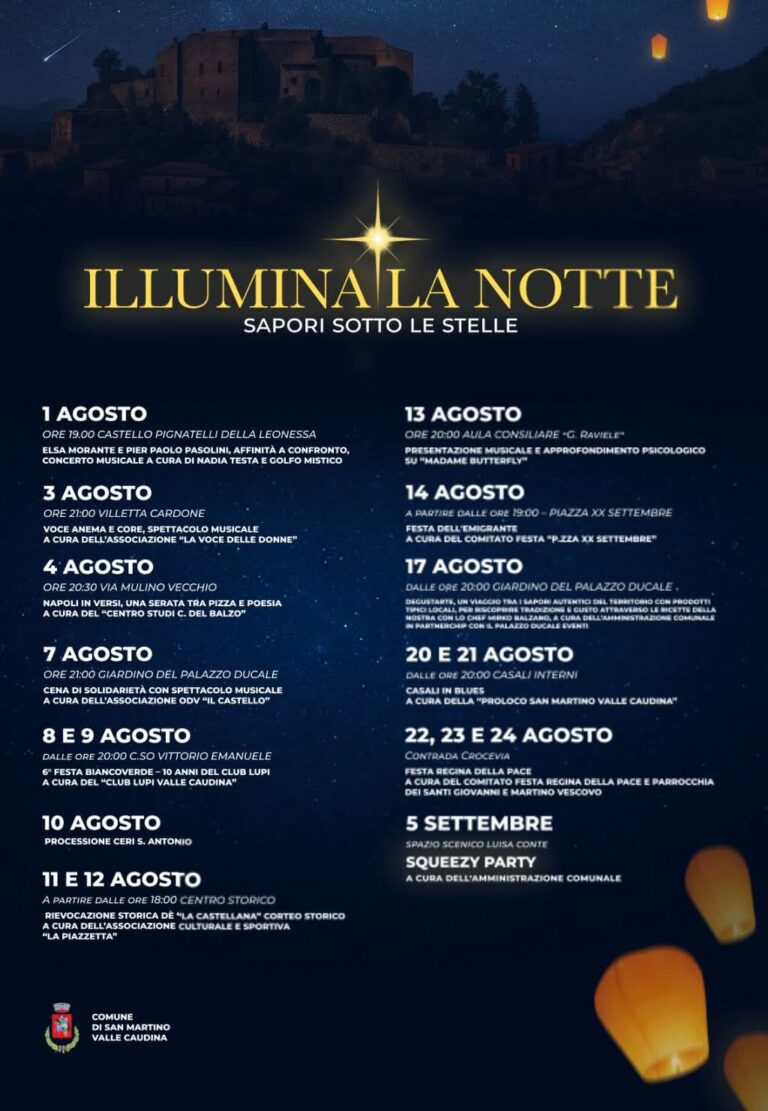 Estate a San Martino Valle Caudina, il programma degli eventi