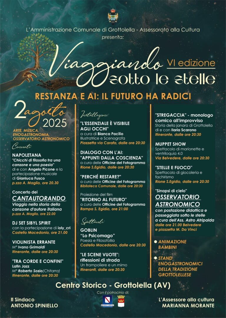Grottolella si prepara a “Viaggiando sotto le stelle”: arte, cultura e futuro al centro dell’edizione 2025