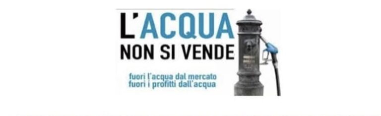 L’acqua non si vende, sit-in per l’acqua pubblica