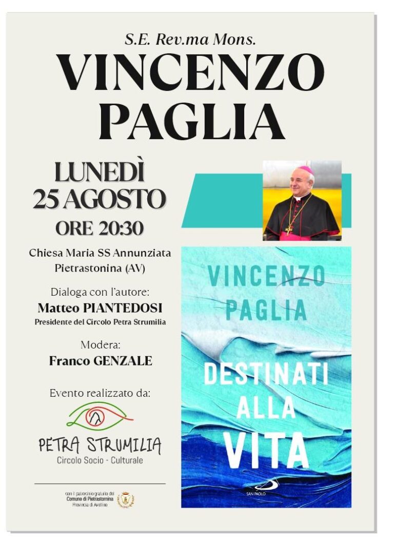 Pietrastornina, “Destinati alla Vita”: incontro con Monsignor Vincenzo Paglia