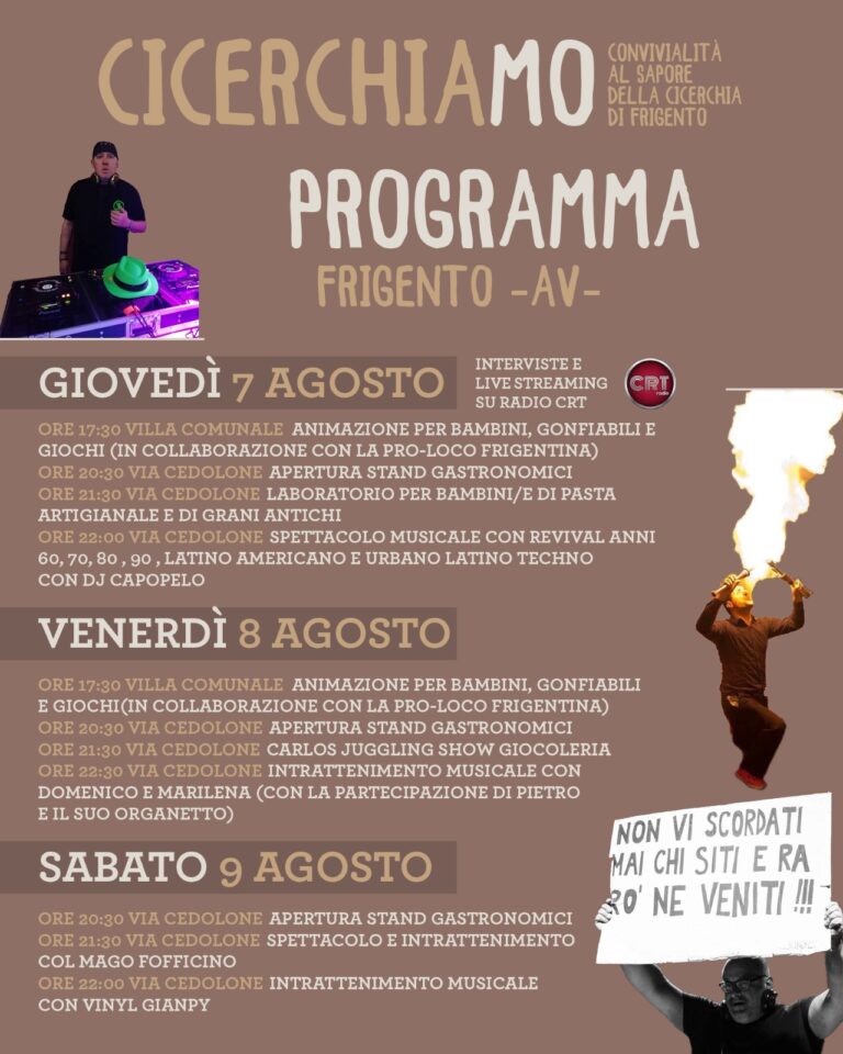 Cicerchiamo: tre giorni di sapori e tradizione a Frigento