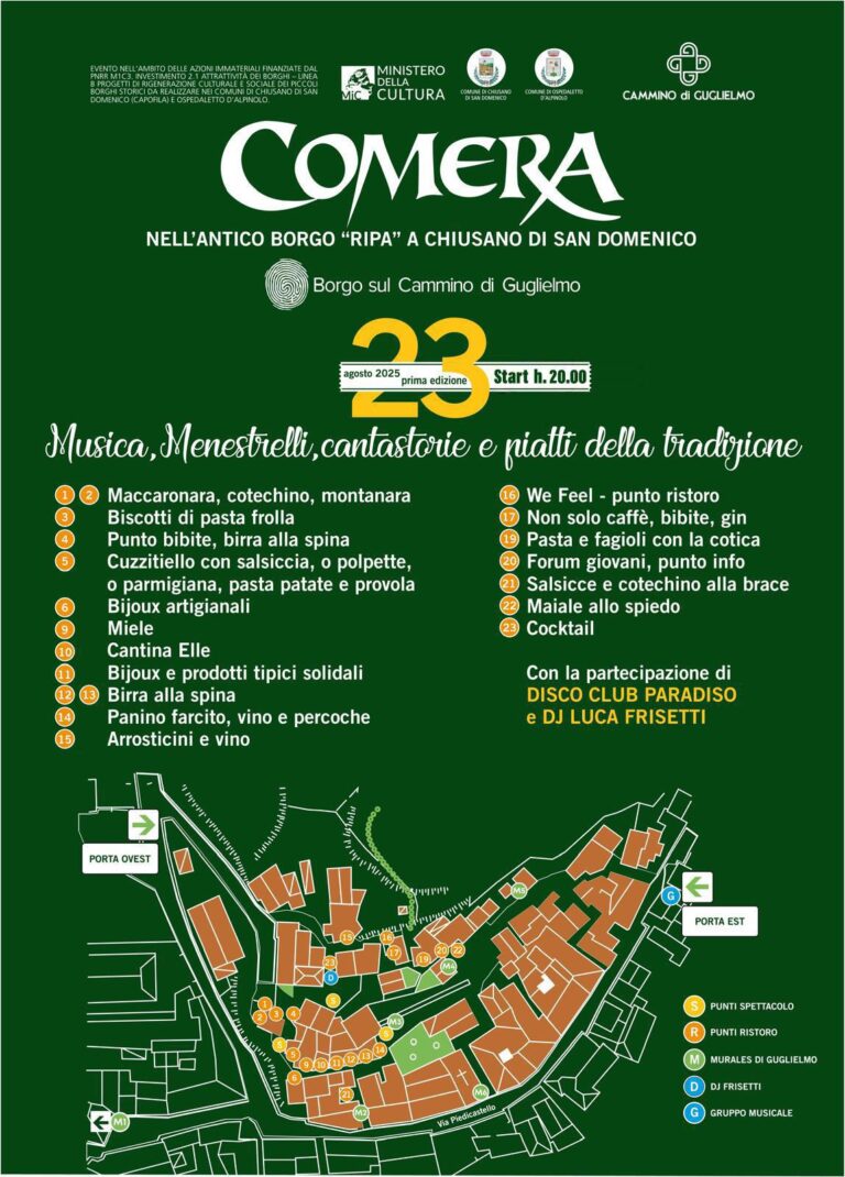 A Chiusano San Domenico prima edizione di Comera