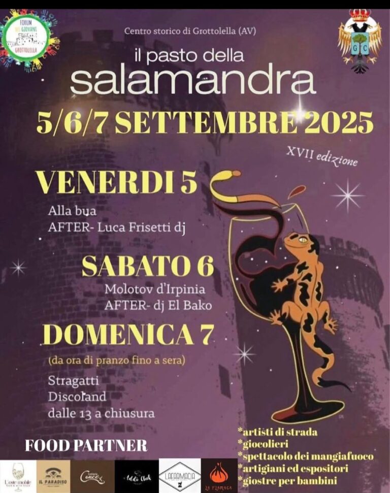 A Grottolella torna “Il Pasto della Salamandra” dal 5 al 7 settembre