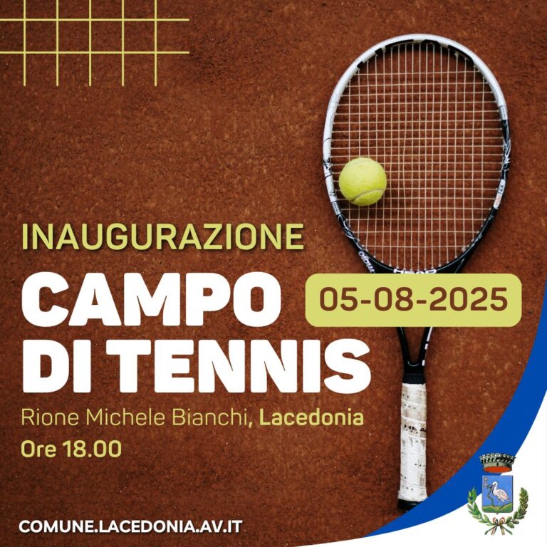 Lacedonia investe nello sport: martedì l’inaugurazione del nuovo campo da tennis