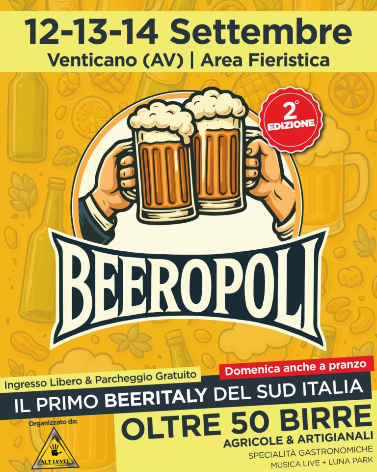 Seconda edizione di Beeropoli: a Venticano tre giorni di birra, musica e gusto