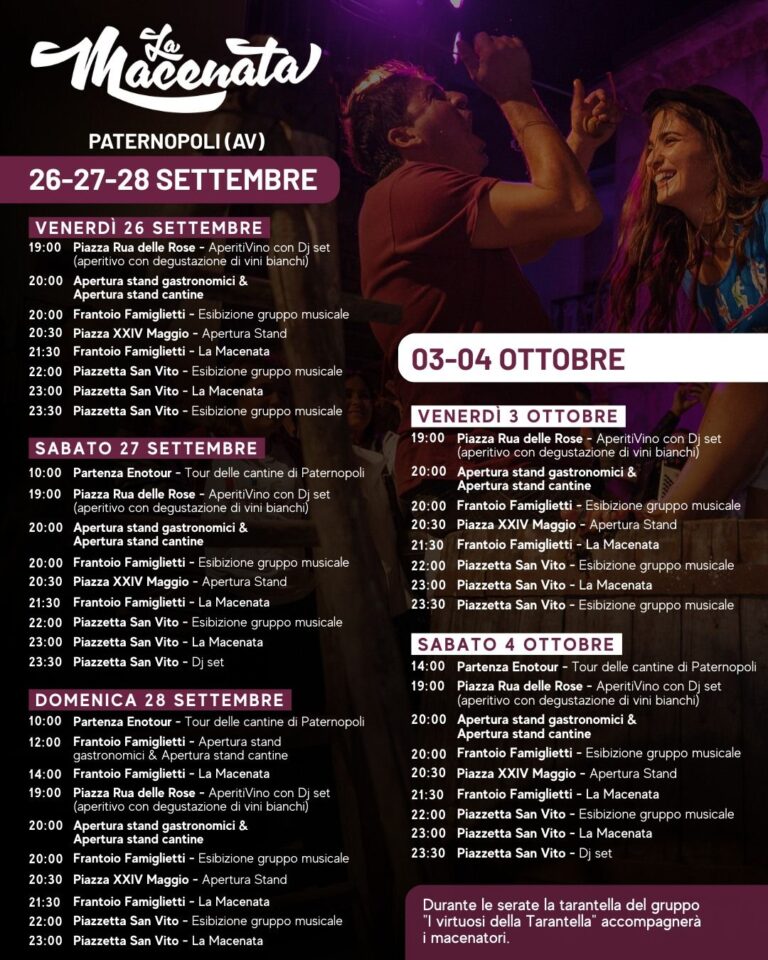 Paternopoli: torna “La Macenata”, l’antico rito della pigiatura dell’uva con i piedi