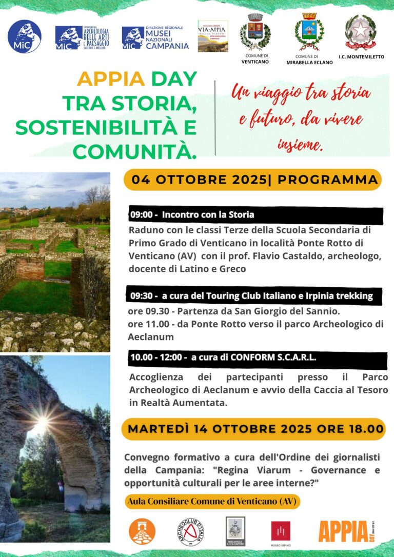 Appia Day: la giornata dedicata alla Via Appia Antica nel cuore dell’Irpinia