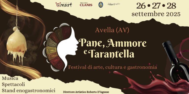 Avella torna a danzare: dal 26 al 28 settembre il festival Pane, Ammore e Tarantella