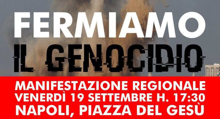 Gaza, il 19 settembre manifestazione regionale a Napoli e sciopero della Cgil