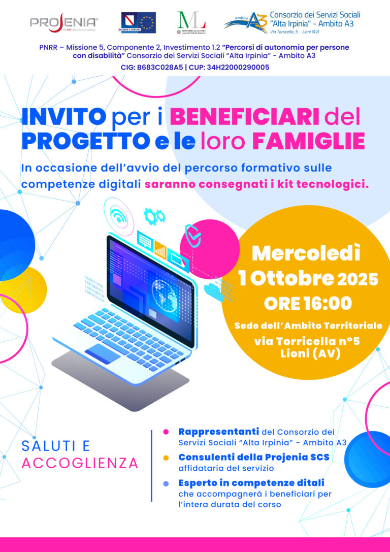 Lioni, al via il percorso di formazione digitale per persone con disabilità