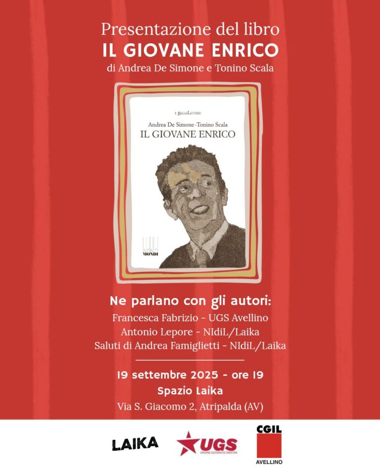 Atripalda accoglie “Il giovane Enrico”: presentazione del libro di Andrea De Simone e Tonino Scala
