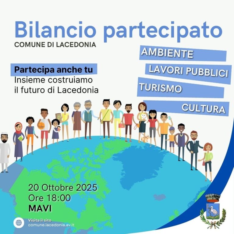 Lacedonia, avviato il percorso di Bilancio Partecipato per la programmazione 2026–2028