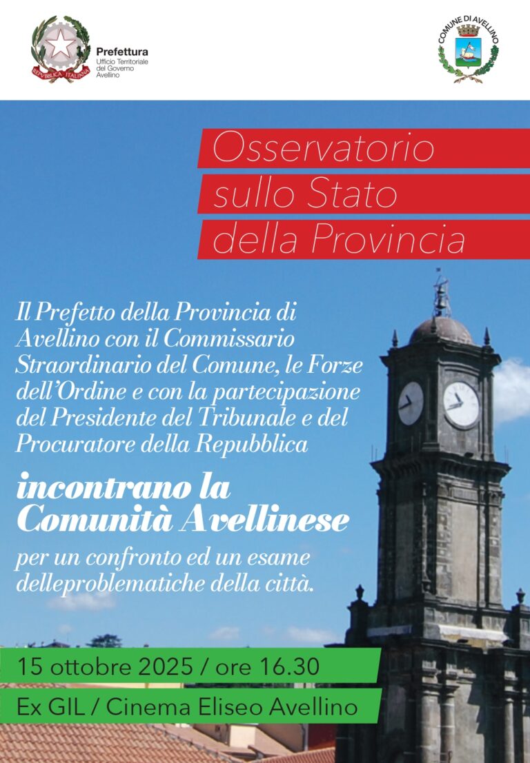 Avellino ospita la tappa dell’Osservatorio sullo stato della provincia