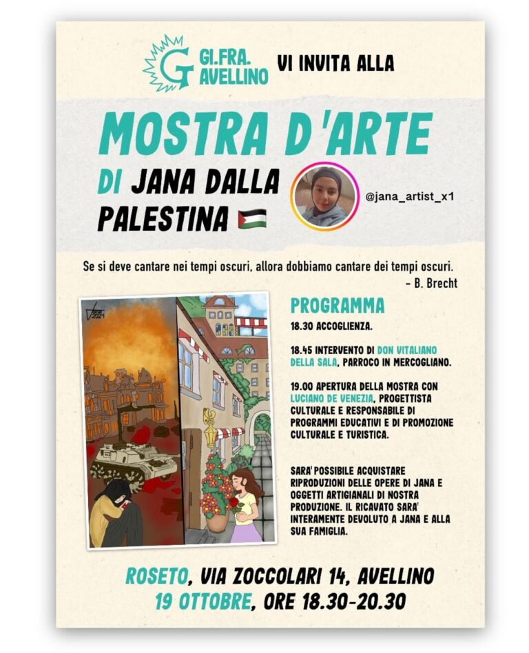 Colori di Resilienza: l’arte di Jana, 15enne palestinese, al Roseto di Avellino