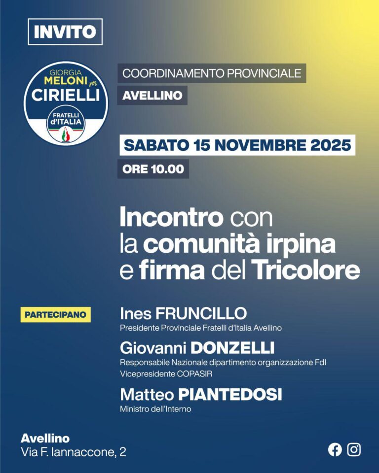 FdI Avellino, incontro con la comunità irpina e firma del Tricolore