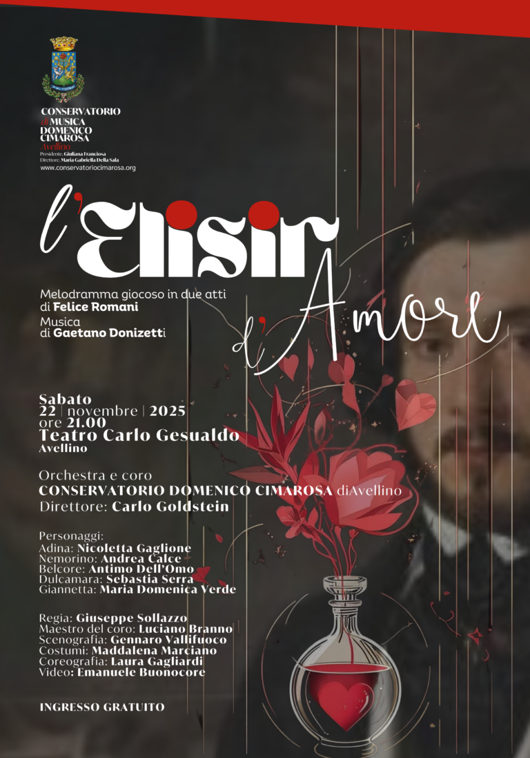 Avellino celebra l’opera: “L’Elisir d’Amore” di Donizetti in scena al Teatro Carlo Gesualdo
