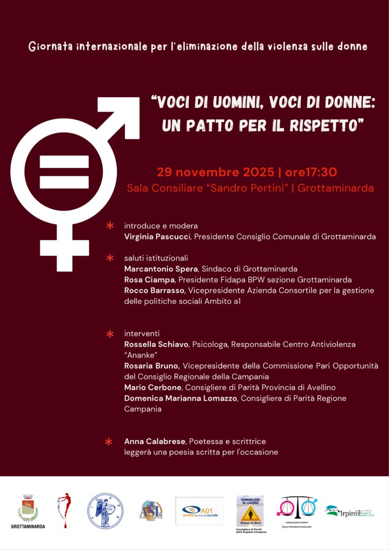 “Voci di uomini, voci di donne: un patto per il rispetto”, a Grottaminarda un nuovo incontro sulla parità di genere