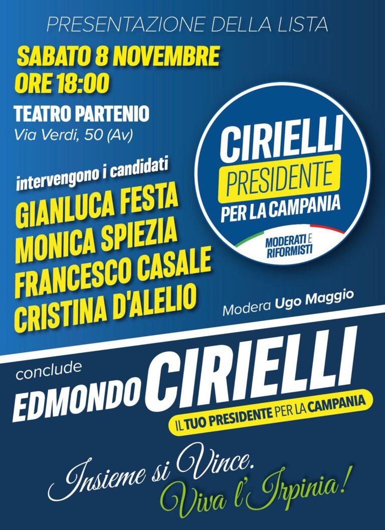 Presentazione della lista “Cirielli Presidente” al Teatro Partenio di Avellino