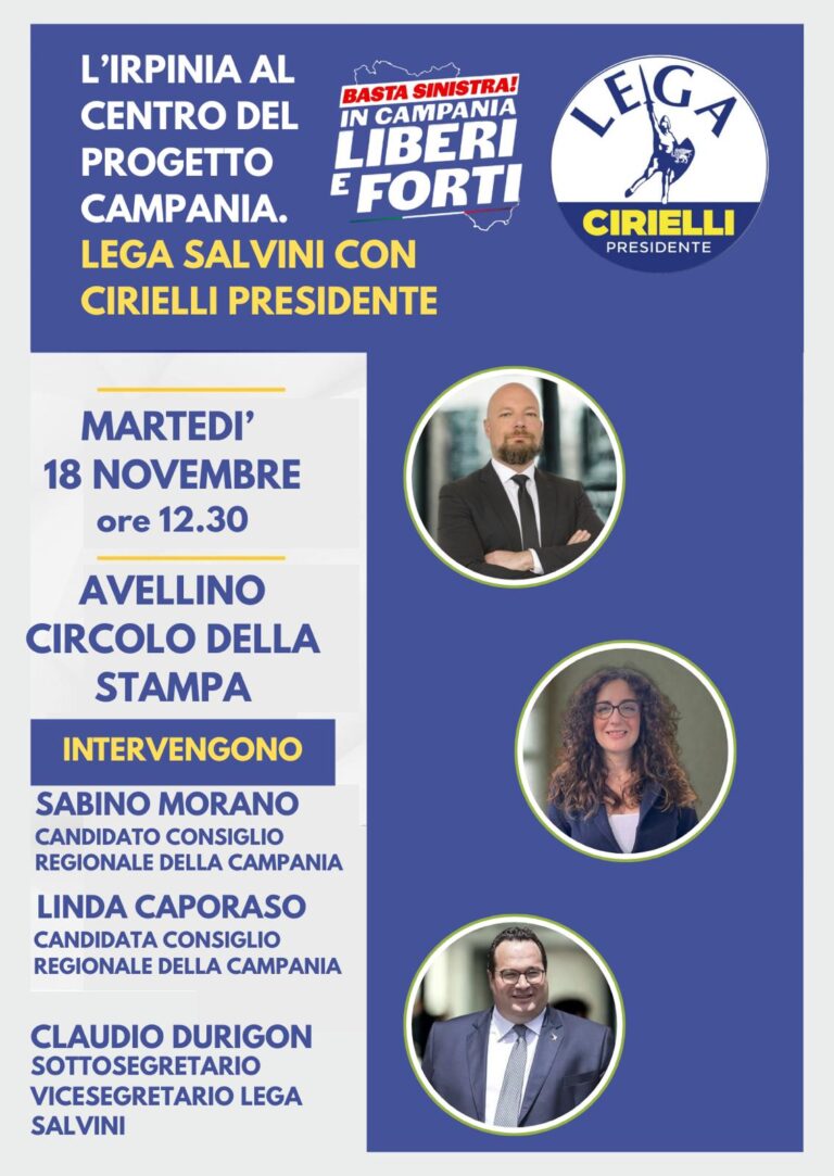 Regionali, Durigon ad Avellino nel rush finale della campagna elettorale