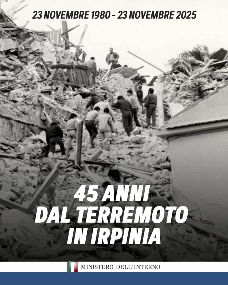 Anniversario del sisma dell’Irpinia: il ricordo di Matteo Piantedosi